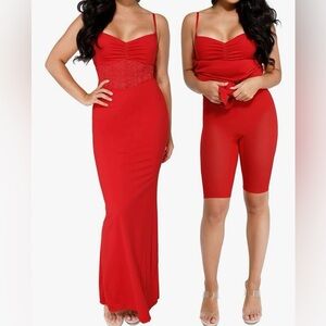 NWT Popilush Shaper Dress Lace Formal Maxi Dress, Built in Shapewear Corset, M